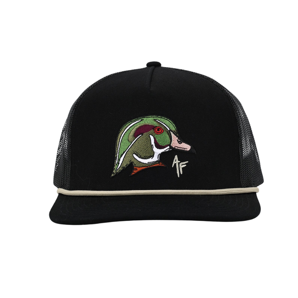 Wood Duck Head — All Black Rope