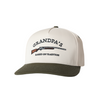 Cream hat that says Grandpa's Raised on Tradition.