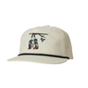 Birch color hat with 4 ducks as the design on the front. Signature AF logo and black rope. NO mesh.