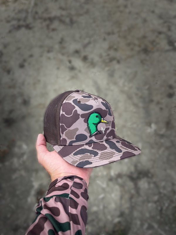 Mallard Head — 5 Panel Dark Camo